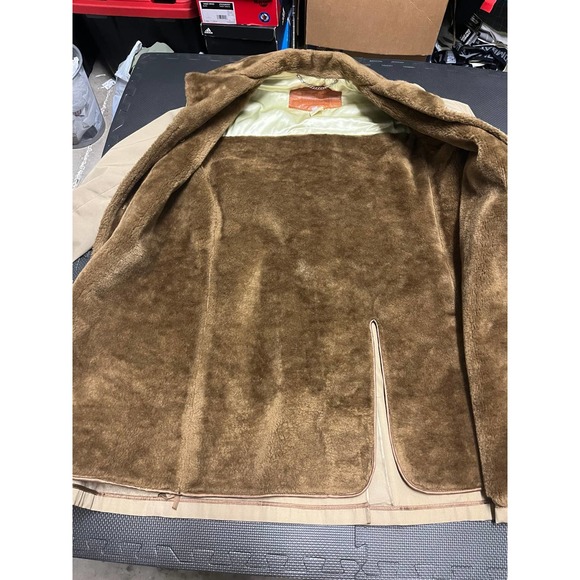 Vintage woolrich mens faux fur lined trench coat canvas mens size 42 long - Picture 7 of 10